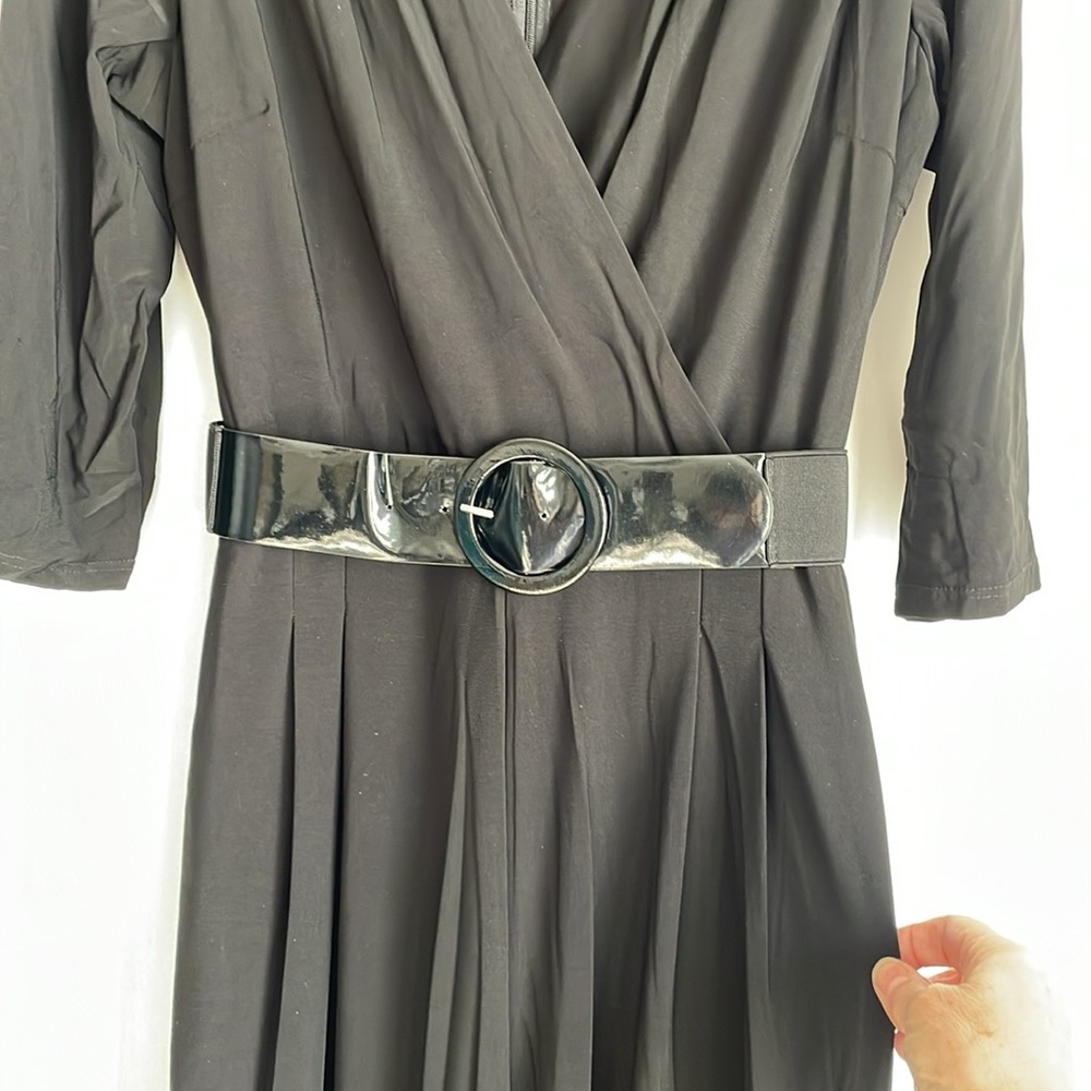 NWT Iman Global Chic Black Belted Jumpsuit XL - Picture 5 of 8